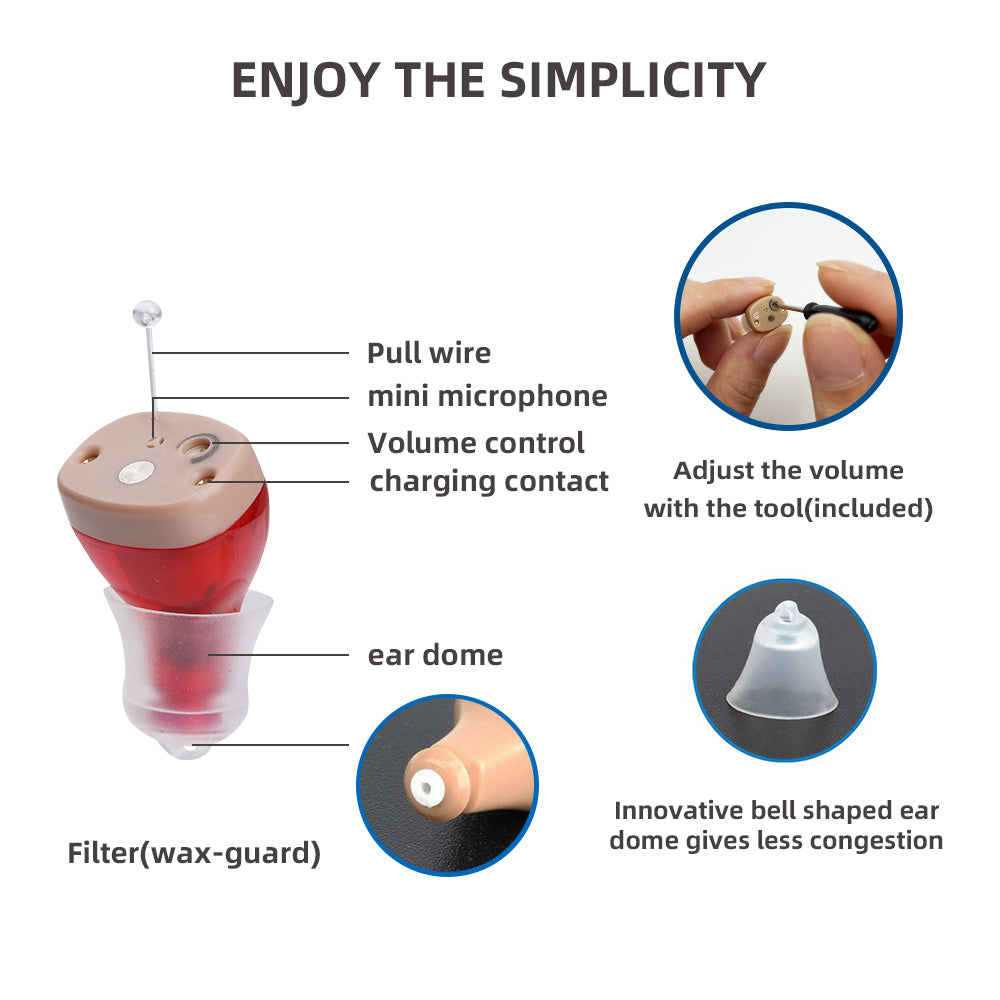 Rechargeable Hearing Aids Intelligent New Style Hearing Aid Low Noise Deaf Ear Amplifier  Adjustable Tone Hearing Device