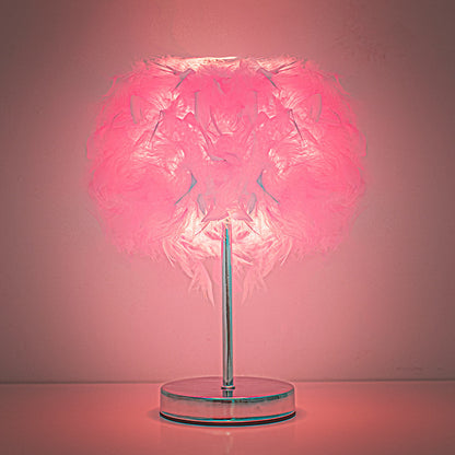 Creative Table Lamp Decorative Feather Bedside Lamp
