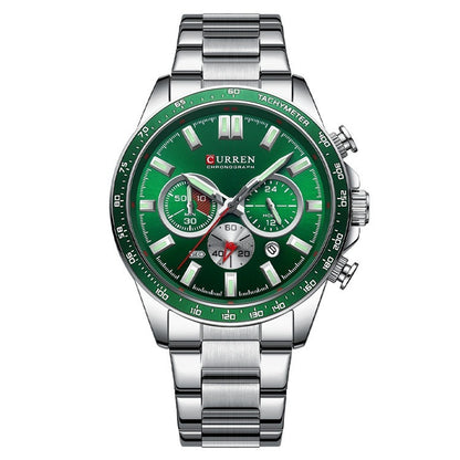 Men's Waterproof Calendar Steel Belt Quartz Watch