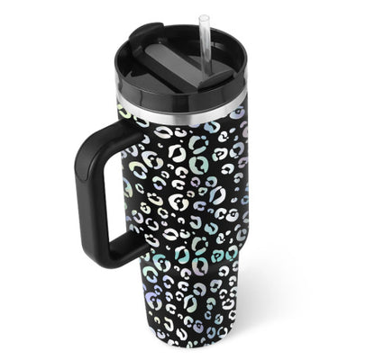 40 Oz Tumbler With Handle Straw, Insulated, and Stainless Steel