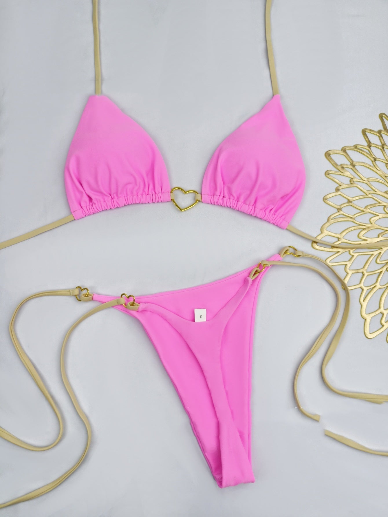 European And American Lace Up Split Swimsuit Set Women's Bikini Swimsuit
