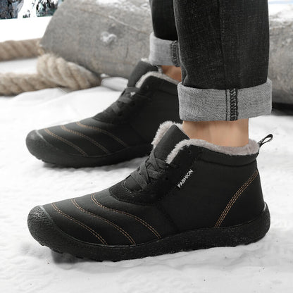 Cotton Shoes Lace-up Warm Snow Boots Winter