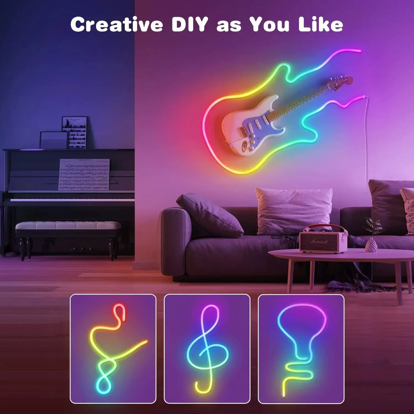RGBIC Neon LED Strip Lights with Music Sync