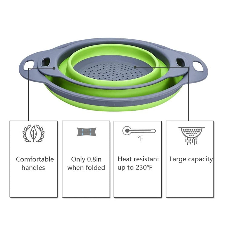 2PCS Silicone Folding Drainer Basket