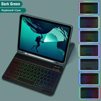Ipad Protective Case Luminous Bluetooth Keyboard Leather Sheath