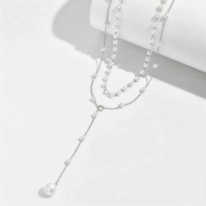 Pearl Double Layer Twin Pearl Necklace
