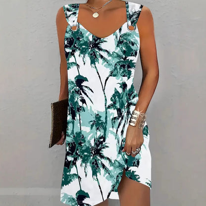 Casual All-match Steam Buckle Dress Women