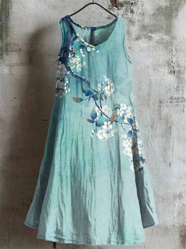 Women's Sleeveless Round Neck 3D Printed Dress