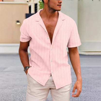 Summer Lapels Solid Color Shirt Button