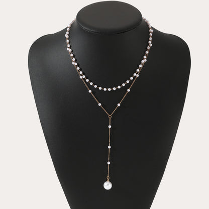 Pearl Double Layer Twin Pearl Necklace