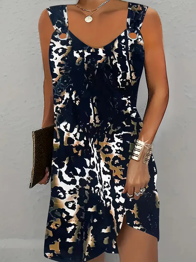 Casual All-match Steam Buckle Dress Women