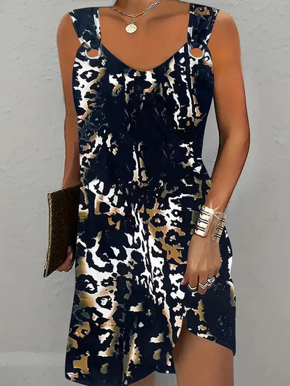 Casual All-match Steam Buckle Dress Women