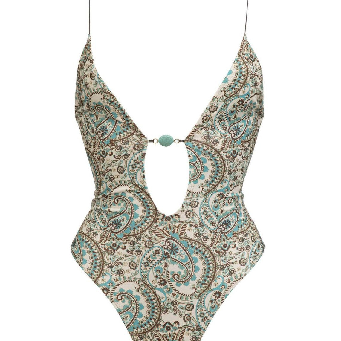 Sexy Deep V One-piece Swimsuit Female Summer Hot Girl Printed Lace Up Backless Swimsuit