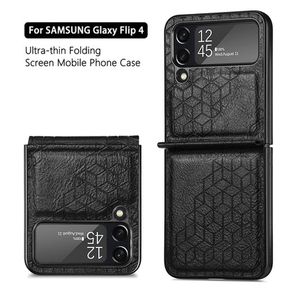 Solid Color Rhombus Leather Pattern Phone Case