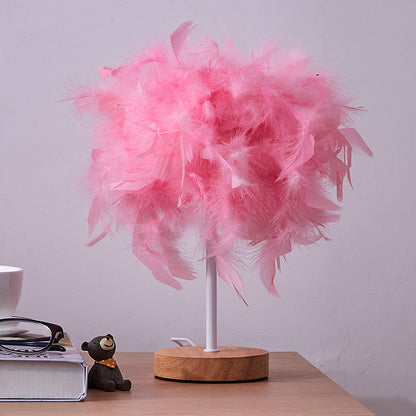 Creative Table Lamp Decorative Feather Bedside Lamp