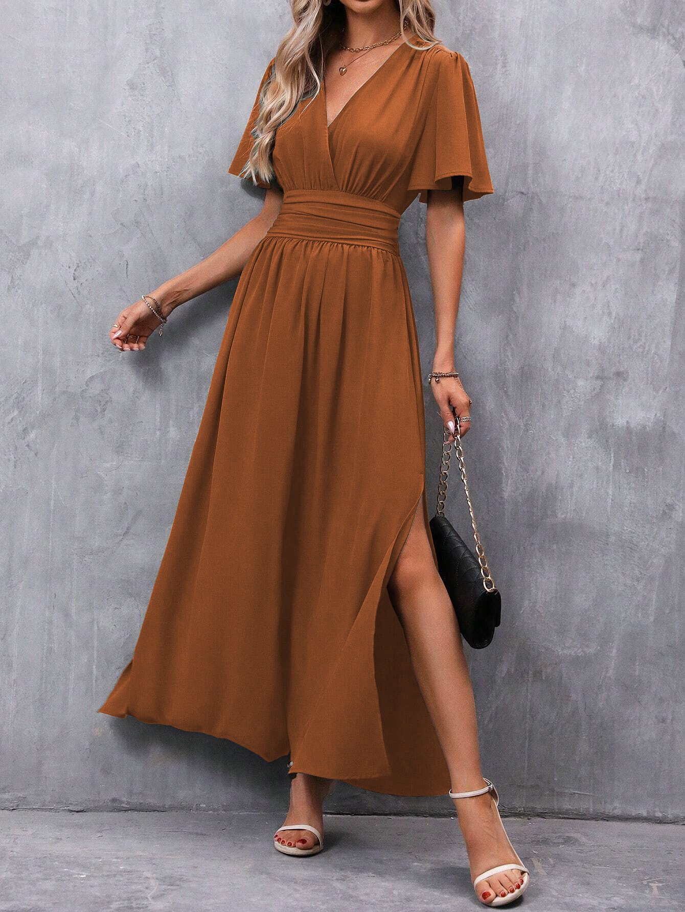 Fashionable Elegant Split Dress Women's Clothing