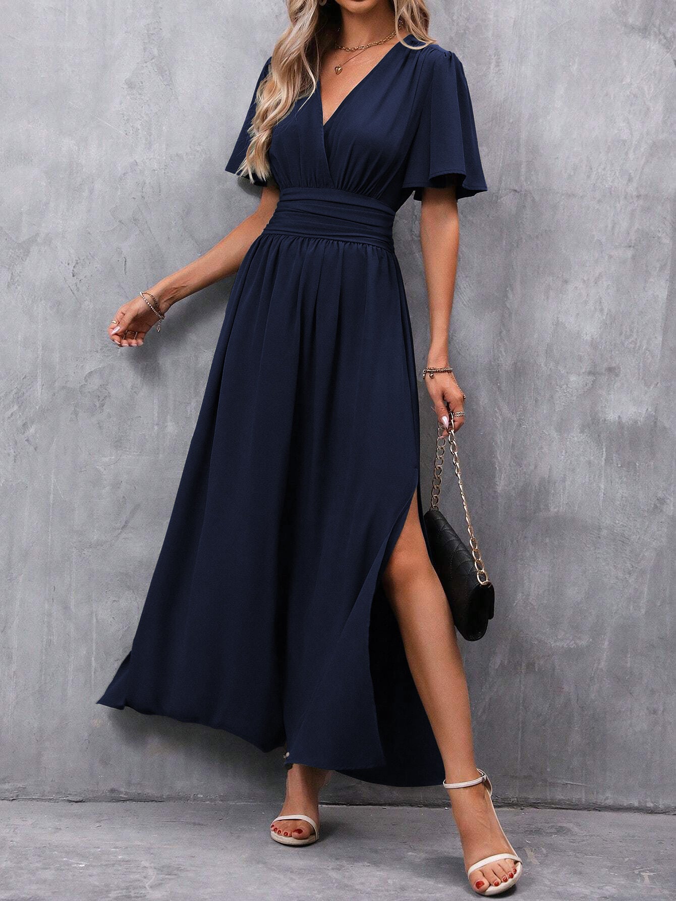 Fashionable Elegant Split Dress Women's Clothing