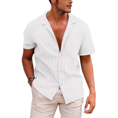 Summer Lapels Solid Color Shirt Button