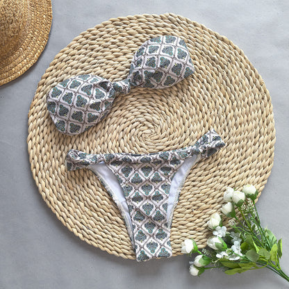 Sexy Bikini Black And White Push Up Split Women's Swimsuit