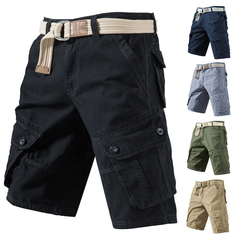 Summer Cargo Shorts With Pockets Fashion Solid Short Pants