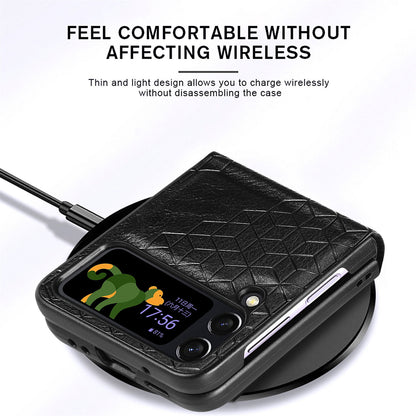 Solid Color Rhombus Leather Pattern Phone Case