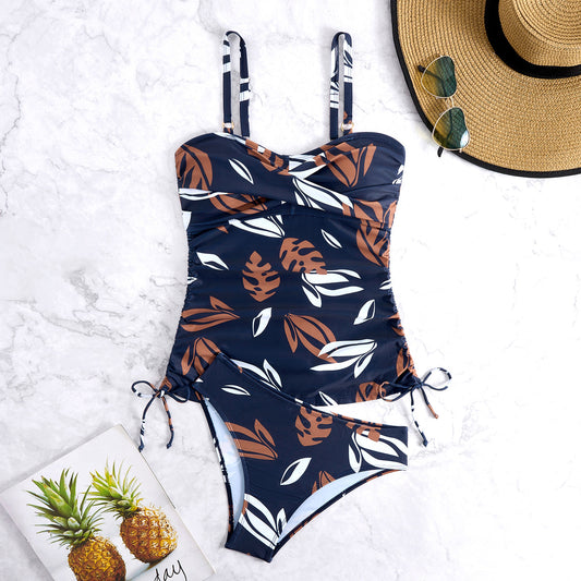 Women's Swimsuit Two-piece Skirt Swimwear Printed