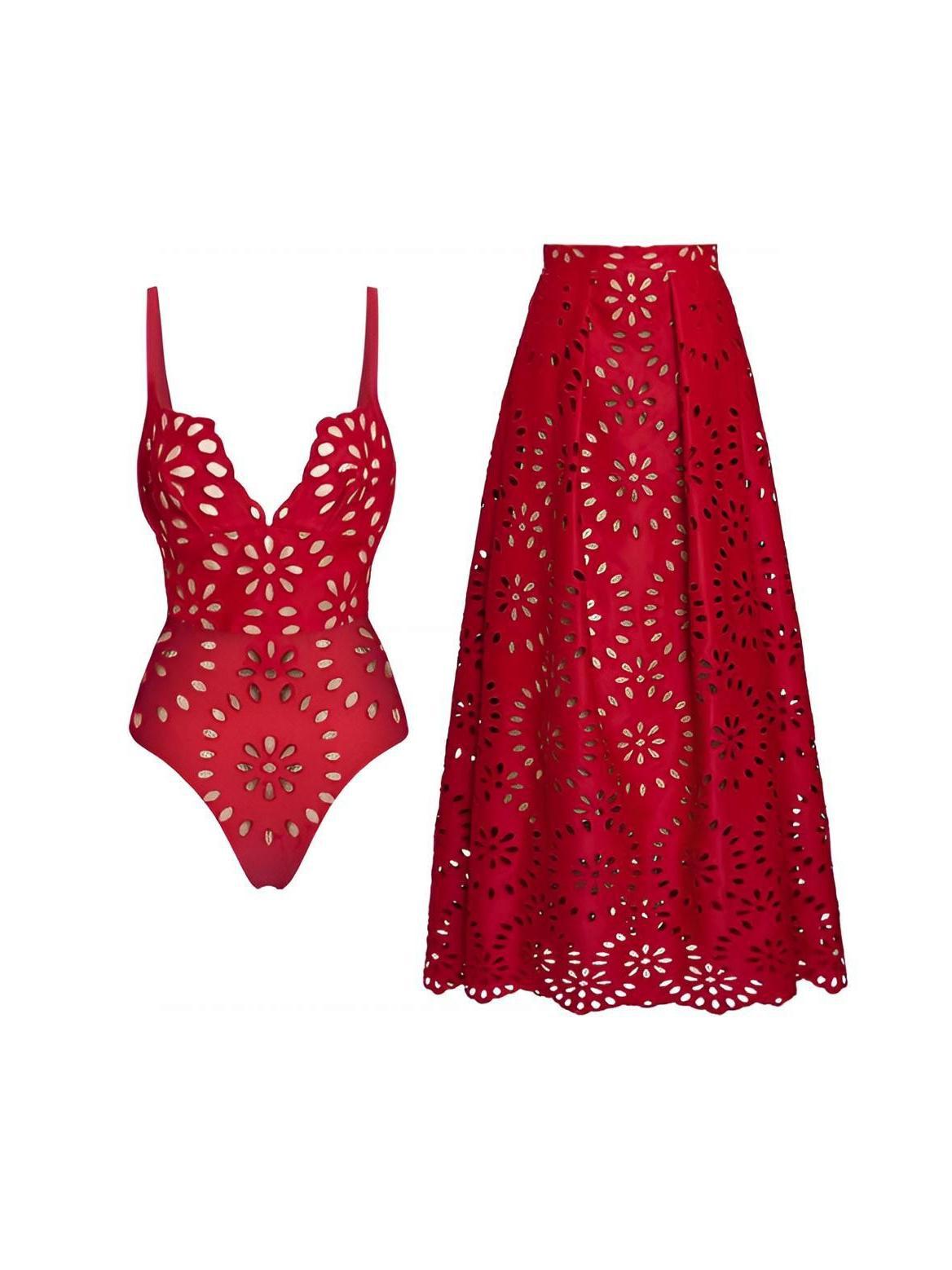 Women's Solid Color Sexy Swimsuit Two-piece Set
