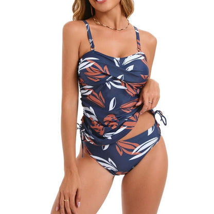 Women's Swimsuit Two-piece Skirt Swimwear Printed