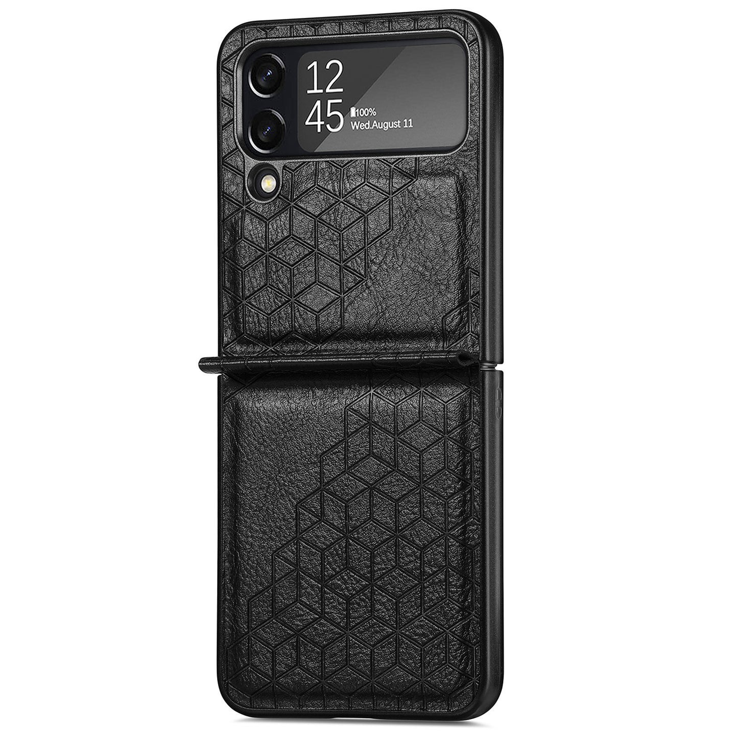 Solid Color Rhombus Leather Pattern Phone Case