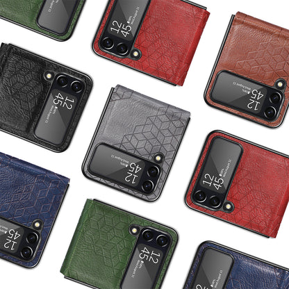 Solid Color Rhombus Leather Pattern Phone Case