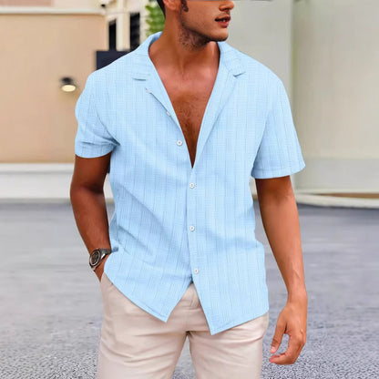 Summer Lapels Solid Color Shirt Button