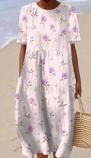 Summer New Sleeveless Printed Temperament Long Dress Dress Casual