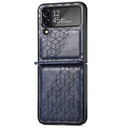 Solid Color Rhombus Leather Pattern Phone Case