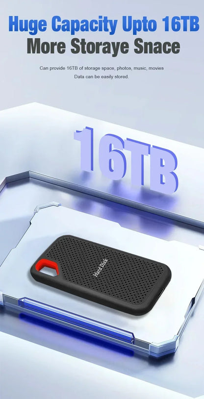 Mobile hard disk large capacity 256TB SSD solid state hard disk external hard disk HDD suitable for laptop/PC/iPadUSB3.1 origina