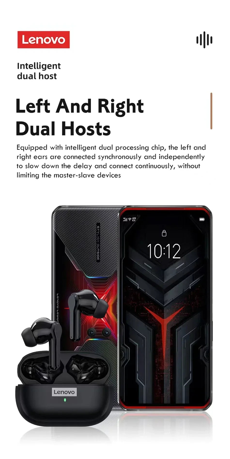 Original Lenovo LP1S Earphones TWS Wireless Bluetooth 5.0 Headphones Waterproof Sport Headsets Noise Reduction Earbuds with Mic