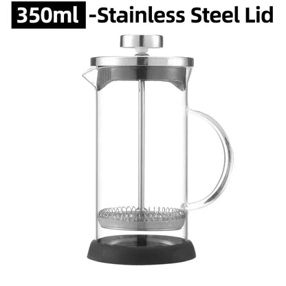 350-1000ml French Press - Stainless Steel and Glass Coffee Maker