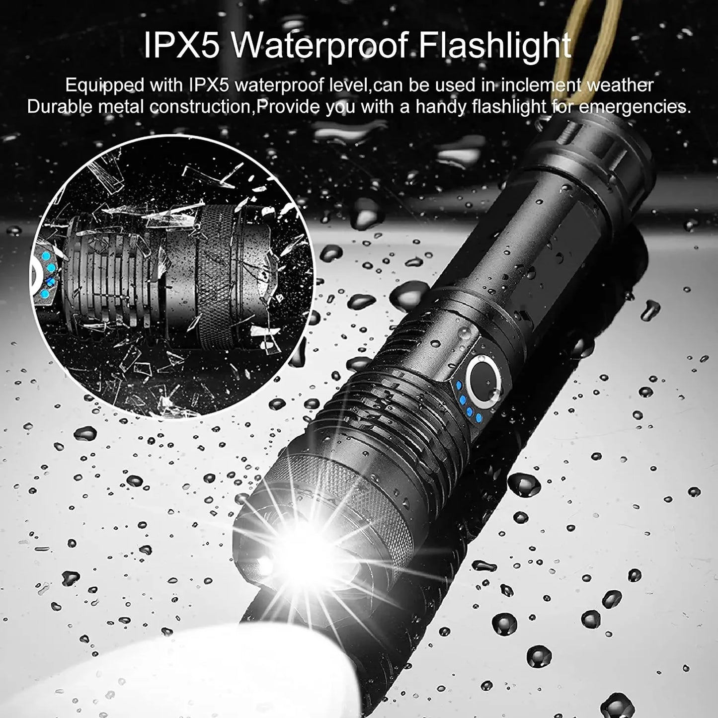 Super XHP120 Powerful Led Flashlight XHP90 High Power Torch Light Rechargeable Tactical Flashlight 18650 TYPE-C Camping Lamp