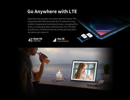 Teclast T70 Tablet 14" FHD Display Android 14 MTK Helio G99 8GB+256GB 10000mAh Battery 18W 4G LTE Global Version