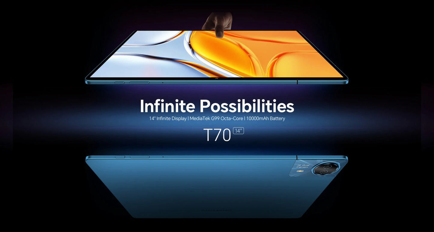 Teclast T70 Tablet 14" FHD Display Android 14 MTK Helio G99 8GB+256GB 10000mAh Battery 18W 4G LTE Global Version