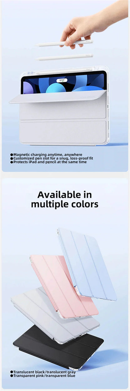 With Pencil Holder Case For IPad Pro 11 IPad 10th Generation IPad 10.2 8th 9th A16 Cover  Air6 5 4 10.9 Pro 12.9 13 2025 M3 M2