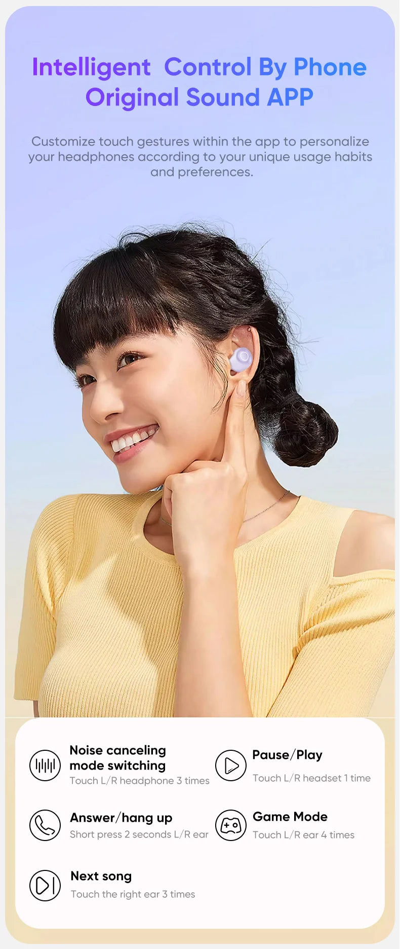 Realfit F4 Mini ANC Bluetooth Earphones 40dB Active Noice Cancellation HIFI Heavy Bass Wireless Earbuds for realme xiaomi