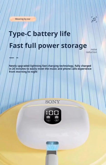 Sony True Wireless Earphone HIFI Stereo Sound ENC Bluetooth Headphones Power Display Earbuds For IPhone Samsung Headset Cable
