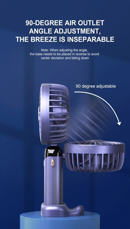 Foldable Portable Desk/Neck Hanging 5 Speed USB Rechargeable Fan