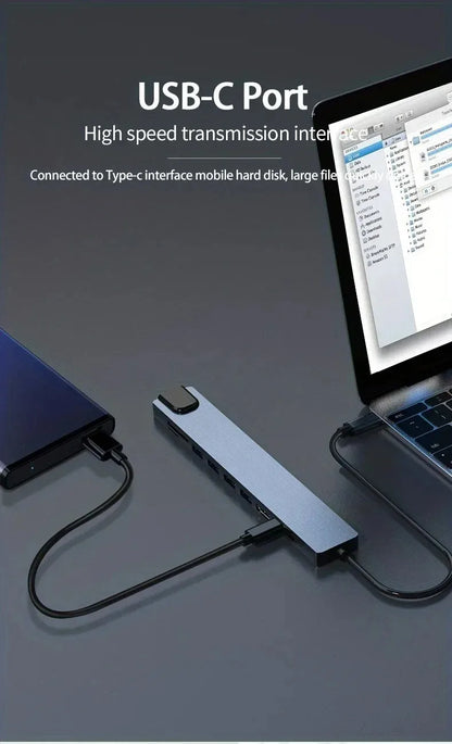 USB C Docking Station with 4K@30Hz HDMI-compatible 100Mbps Ethernet PD100W Multi-port USB Splitter Hub for Thunderbolt3/4 Laptop