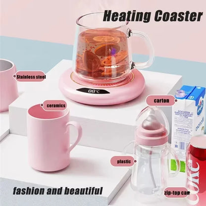 Thermostat Coaster USB Home Heating Coaster 3-speed Adjustment Heating 55 Degrees Constant Temperature