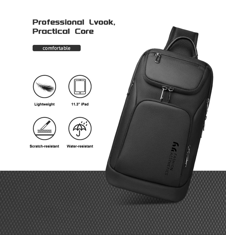 HK Business Crossbody Bag For Men Portable Shoulder Messenger Bags Male Waterproof Travel Short Trip Chest Bag For 11 Inch iPad