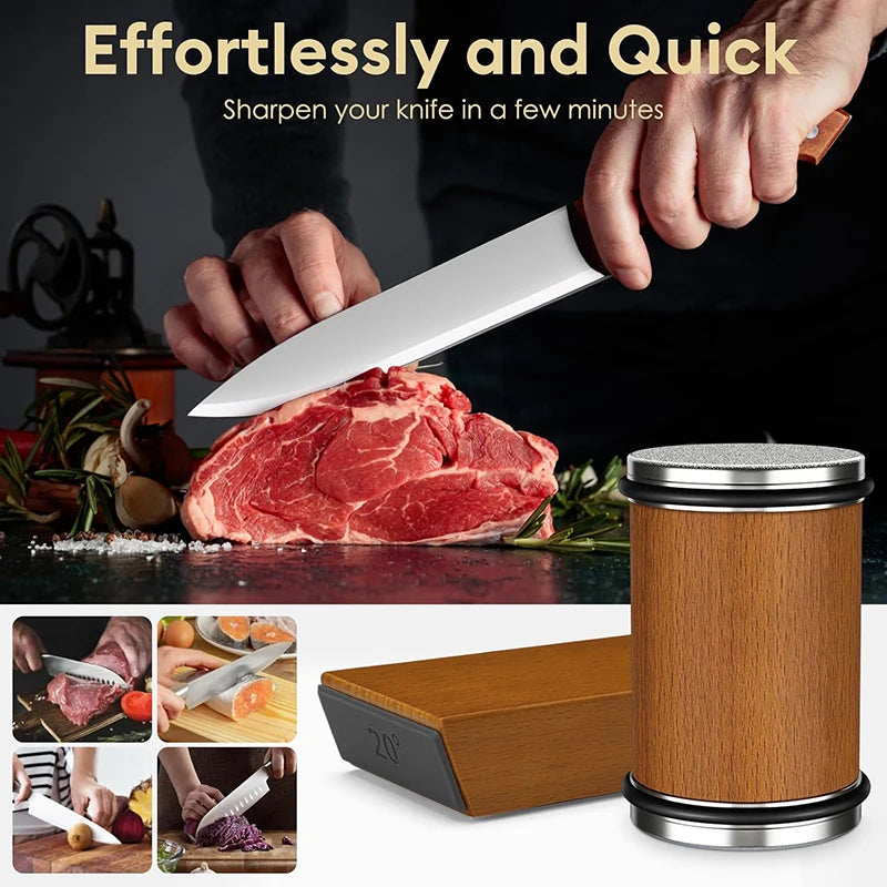 Rolling Knife Sharpener Magnetic Knife Holder Diamond Sharpening Stone Kit