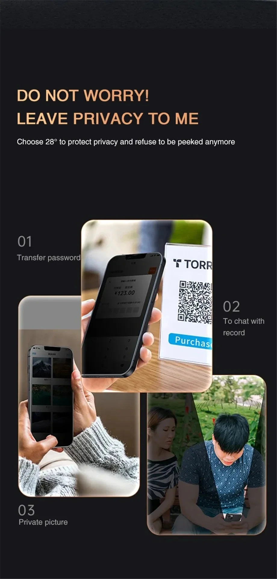 Anti-Spy Tempered Glass Screen Protector – Secure Your Privacy, Protect Your Screen