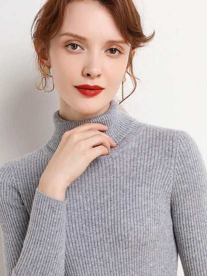 Women Fall Turtleneck Sweater Knitted Soft Pullovers Cashmere Jumpers Basic Soft Sweaters For Women 2025 Autumn Winter