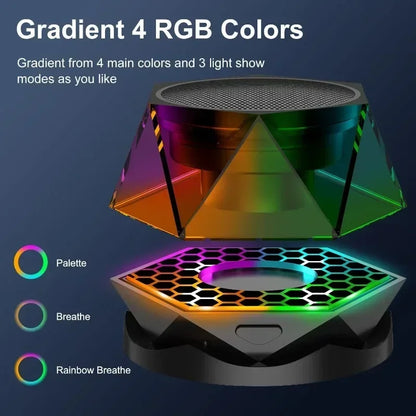 Mini Magnetic Bluetooth Speaker with RGB Lights - Portable Wireless Speaker, Phone Stand & TWS Pairing for IPhone/Android